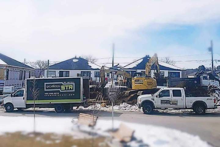 Travaux d'excavation maison Sherbrooke